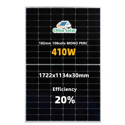 Mono pannello solare fotovoltaico nero pieno di Perc 9bb PV per il sistema solare domestico
